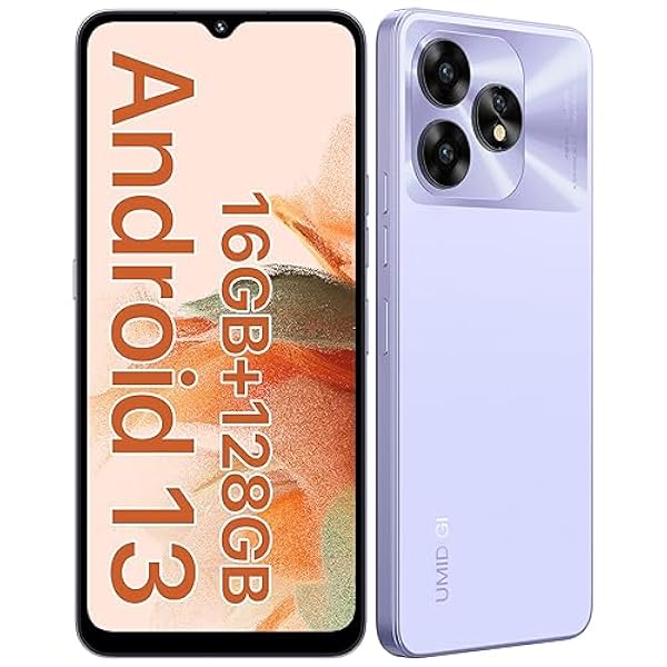 UMIDIGI A15C Teléfono Móvil (2023),Android 13 moviles,16GB 128GB/1TB, Cámara 48MP 8MP, 6,7" Pantalla HD ,Batería 5000mAh Movil,Smartphone 4G Dual SIM/Octa-Core/NFC/Fingerprint/OTG/GPS（Púrpura）