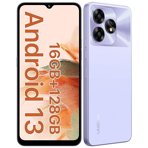 UMIDIGI A15C Teléfono Móvil NFC, 16GB+128GB/TF 1TB Smartphone, 48MP Cámara, 6,7' Pantalla HD+ Movil, Batería 5000mAh, Android Moviles, 4G Dual SIM/Octa-Core/Fingerprint/OTG/GPS,Púrpura