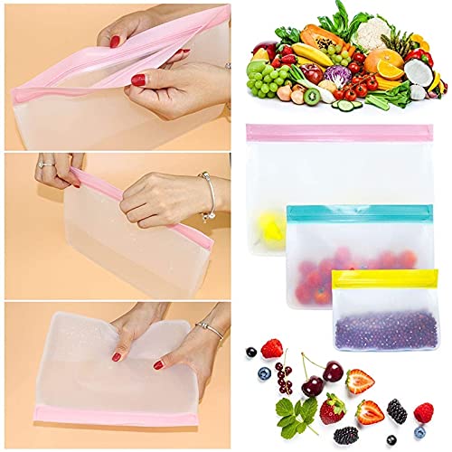 Sacchetti Per Alimenti 6/10/12 / 14psc stand up sacchetto di stoccaggio alimentari Peva. Aggiornamento della borsa della frutta riutilizzabile con congelatore con ziplock con ziplock sacchetto di sili