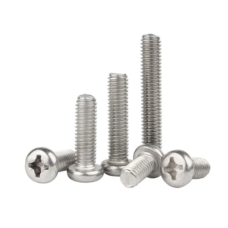 M3.5 x 8mm 20 Pcs Croce Testa tonda Bulloni Acciaio inossidabile 304 Testa di Pan Viti Bulloni macchina Elementi di fissaggio