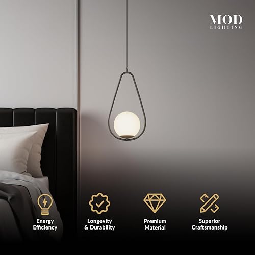 Miniatura 9 de MOD LIGHTING Jewels & Pearls Nordic Modern - Lámpara de techo regulable, perfecta para cocina, comedor, sala de estar y dormitorio, luz LED dorada,
