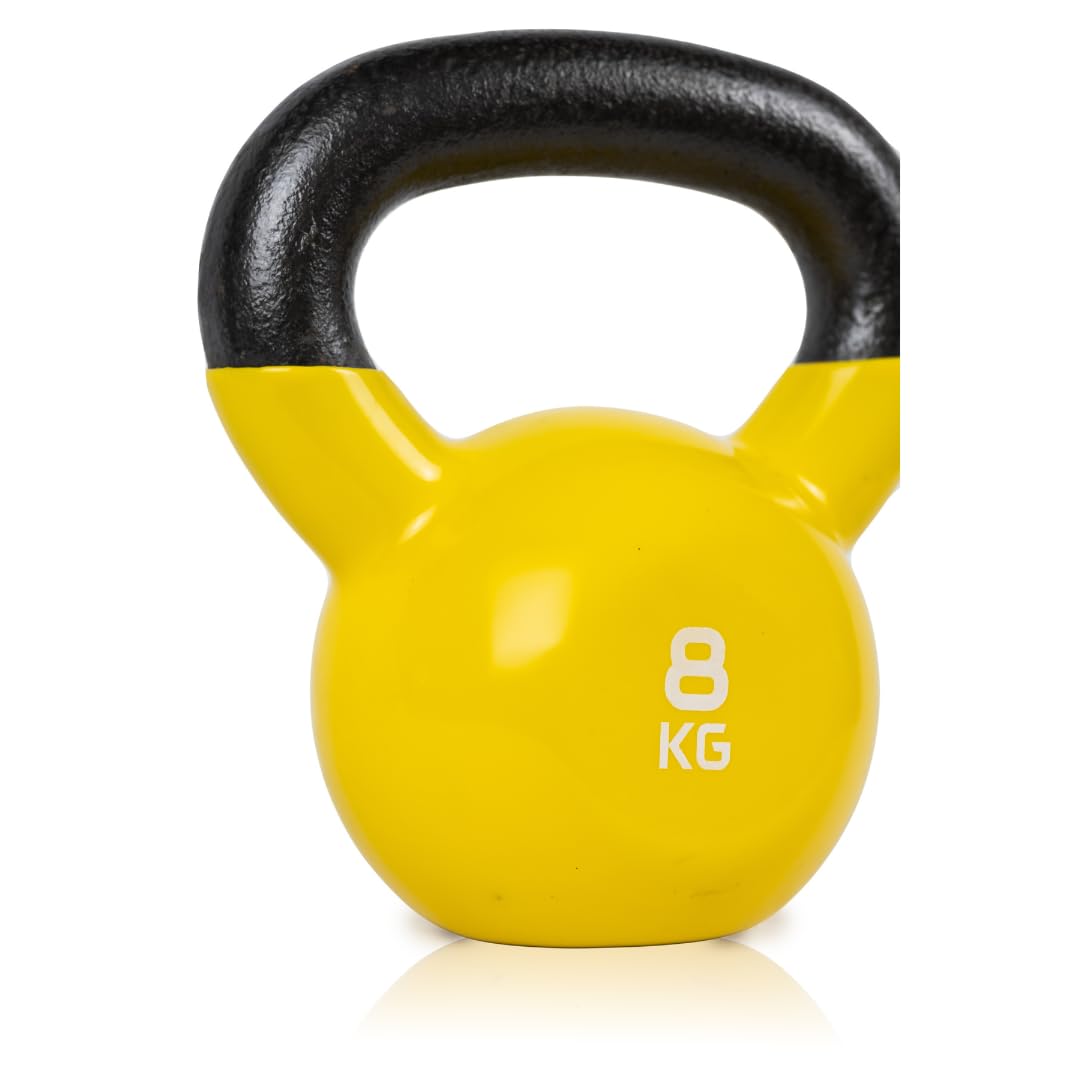 RUSTER Kettlebell Studio. Pesa Rusa recubierta de Vinilo, Mango Ergonómico, Base Estable, Entrenamiento Funcional, Fitness en Casa. Disponible de 4 a 32kg