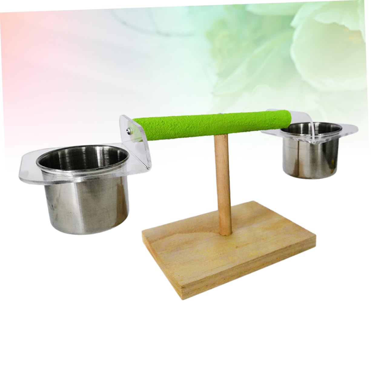 HEMOTON Parrot Stand Rack Bird Climbing Food Bowl Holder for Parrots Cockatiels and Budgies Activity Playground for Pet Birds Easy to Install