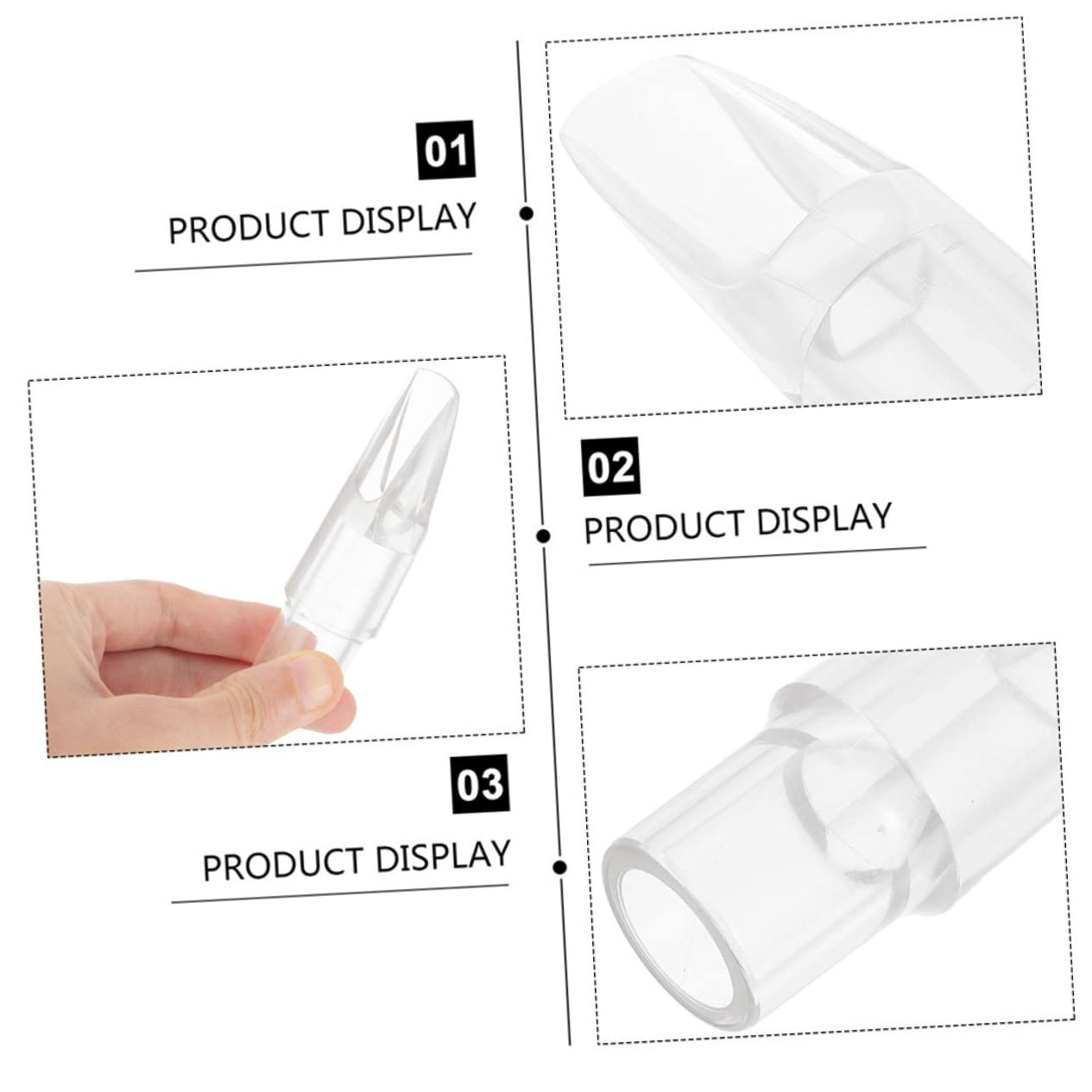 VICASKY 5piezas Boquilla De Saxofón Soprano Transparente Para Instrumento Musical Accesorio Profesional De Reemplazo Para Mejora De Sonido y Práctica