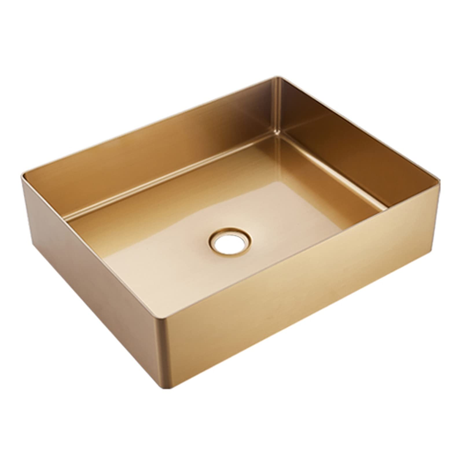 Sjdopulse Gold Countertop Washbasin, Countertop Washbasin, Stainless Steel Countertop Washbasin, Hotel Bathroom, Countertop Washbasin, Rectangular Countertop Washbasin, Art Basin, L 19.7 Inches × W 15.7 Inches × H