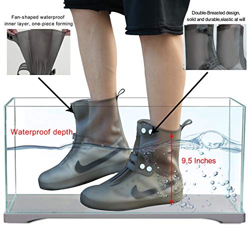 Mcbiuti Waterproof Rain Boot Shoe Covers,Unisex Reusable Foldable Overshoes, Resistant Rain Ankle High Top Boots Non-Slip Washable Protection #TOP1