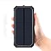Solar Chargers 30,000mAh, Dualpow Portable Dual USB Solar Battery Charger External Battery Pack Phone Charger Power Bank with Flashlight for Smartphones Tablet Camera (Black)