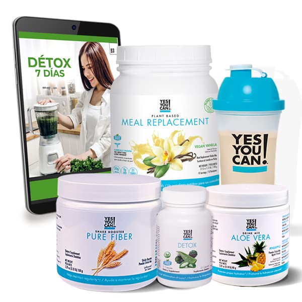 Yes You Can! Detox Plus Kit, Daily Cleanse Pure Fiber Meal Replacement, Drink Mix