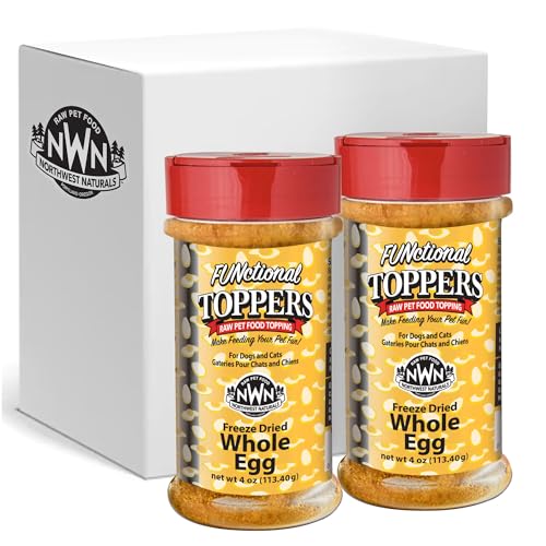 Image of Northwest Naturals Freeze-Dried Whole Chicken Egg Functional Topper - for Dogs & Cats - Healthy, 1 Ingredient, Human Grade Ingredients, All Natural, Proudly Made in USA, 4 Oz (Pack of 2)