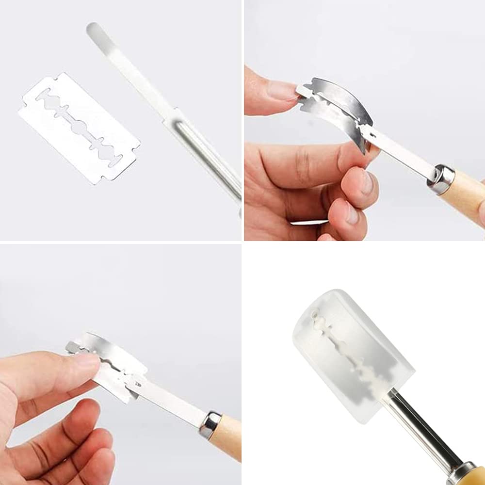 Cuchillo de panadero，Herramienta de corte de pan Cuchillo para masa Cuchillo de pan con 10 cuchillas de afeitar，para DIY Pan Masa Hornear Cocina