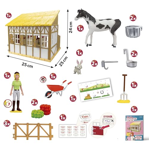 CRAZE Bibi und Tina Spielzeug Pferdestall Set Martinshof Spielset mit Pferden Spielfiguren und Pferde Zubehör Reiterhof Bauernhof Spielzeug… – Ansicht 3