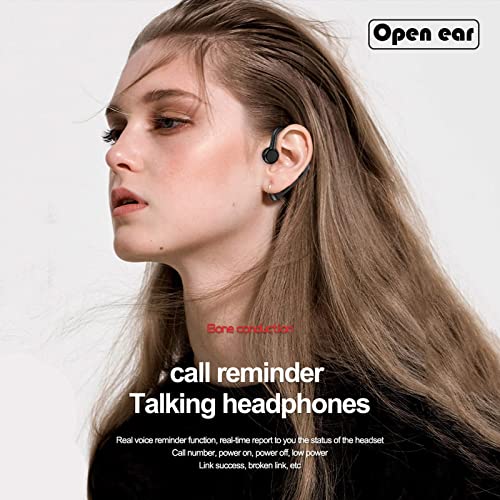 Open Ear Headphones Wireless Bluetooth Single Bone Conduction Wireless Earbuds With Earhooks Bone Conduction Headphones Bluetooth Head Set Earphones Ipx5 Waterproof Long Battery Life Earpiece Black #TOP3