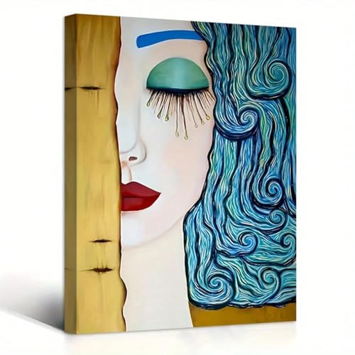 Tableau sur toile Baisers et larmes, œuvre d'art abstraite émouvante pour un salon inspirant