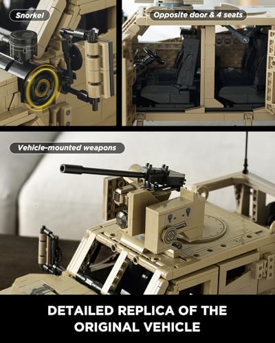 JLTV Building Blocks for Adults, Military Vehicles Building Sets, Collectible Car Building Kit for Adults (2479 Pcs) - Image 4