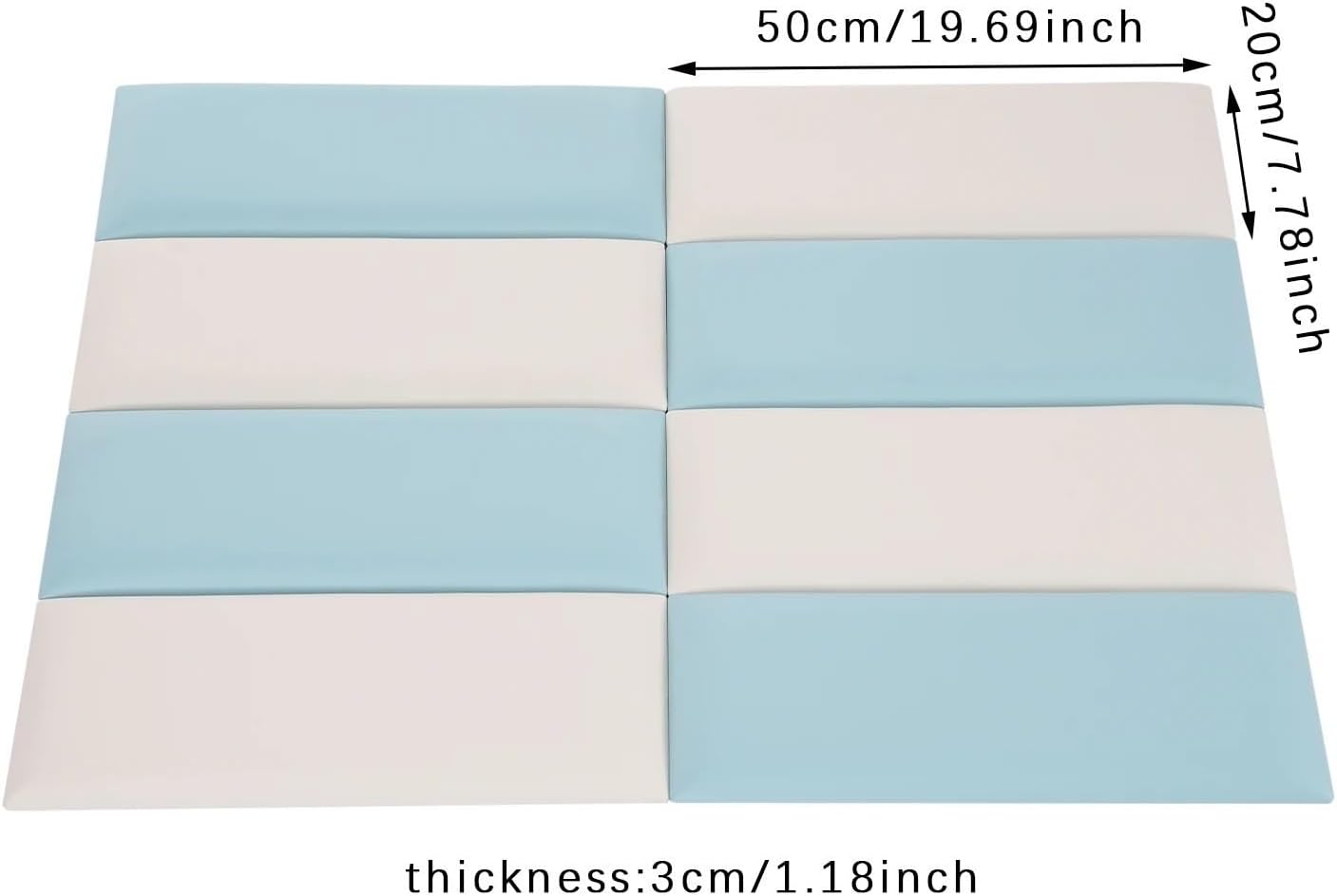 8PCS Self-Adhesive Wall Panels Anti-Collision Padding for Indoor for Wall Peel(Blue)