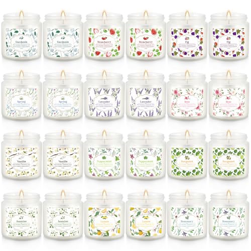 Image of 24 Pack Candles for Home Scented Aromatherapy Candles Gifts Set for Women, Natural Soy Wax Candle, 3.5 oz Long Lasting Candles, Birthday, Valentine, Christmas, Anniversary Present