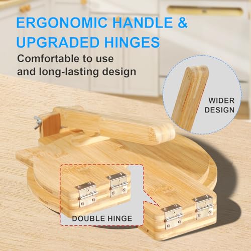 Snapklik.com : Cuesonmy Bamboo Tortilla Press 10 Inch Wooden Tortillas ...