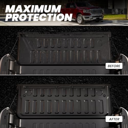 Image of LASFIT Tailgate Mat 2019-2025 2026 for Ram 1500 Standard Tailgate&Power Tailgate-Release(NOT for Classic /Multifunction /Power Tailgate) All Weather TPE Tailgate Protector Liner Replacement Accessories