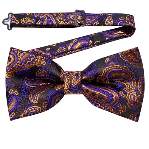 Image of YourTies Bow Ties for Men Pretied Bowties Solid Color Satin Bow Tie Formal Business Tuxedo Wedding Party Prom