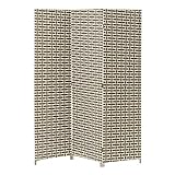 Biombo de Fibra contemporáneo Gris Plegable Trenzado de 150x180 cm - LOLAhome