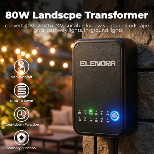 Elenora All-in-One Low Voltage Landscape Lighting Kit, 6W Landscape Spotlights with 80W Transformer & 80FT Wire & Connectors, 2700K Warm White LED Spot Lights Waterproof for Yard Garden Tree, 8 Pack by Elenora - Image 3