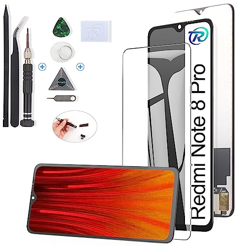 RongZy para Xiaomi Redmi Note 8 Pro Reemplazo de Pantalla Táctil LCD + Compatible con Redmi Note 8 Pro el Kit de Herramientas de la Pantalla de Montaje del Teléfono(Negro)