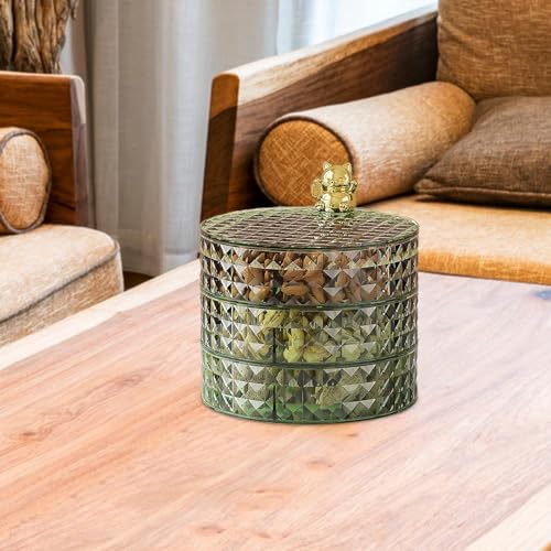 Boîte de rangement rotative pour collations et apéritifs à compartiments - 4