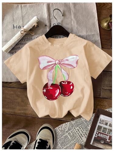 Image of RoseSeek Girl's Shirts 3 Packs Star Butterfly Graphic Tees Crew Neck Short Sleeve T Shirt Casual Tops