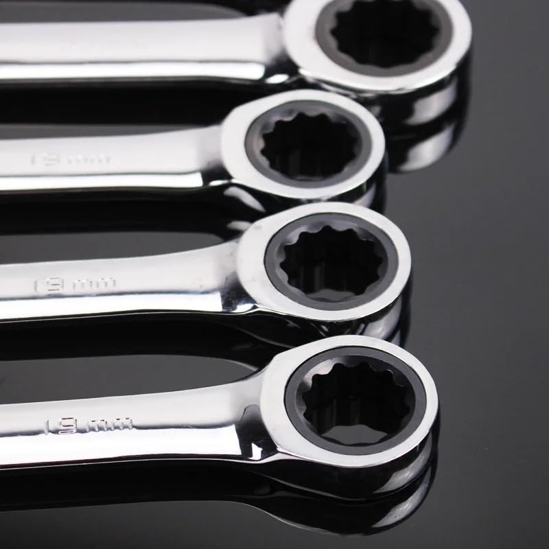 Zestaw kluczy z grzechotką, 12-częściowy, 6–32 mm, klucz oczkowy dla mechaników, wytrzymałe narzędzie do naprawy i konserwacji samochodów