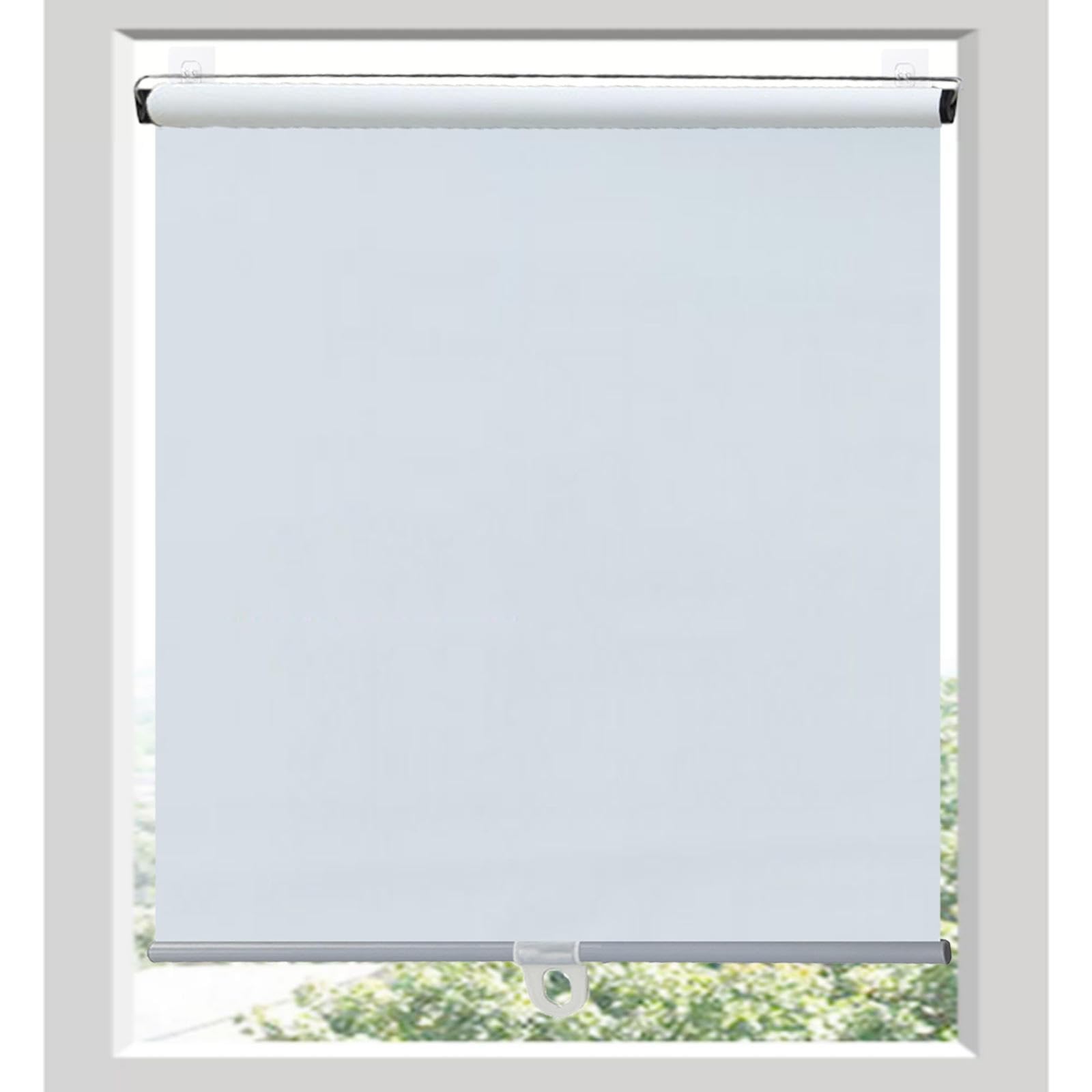 Store enrouleur occultant temporaire sans perçage - Tailles 60 x 150/80 x 200 cm - Blanc - 145 x 150 cm - Pour la maison et le bureau