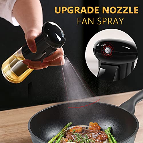 Aminno Oil Sprayer For Cooking 2 Pack, Olive Oil Sprayer - Food Safe Glass Bottle, Leakproof Top-Cap, Oil Mister For Baking Salad Frying Bbq, Multi-Layers Screw Interface, 7Oz/200Ml #TOP2