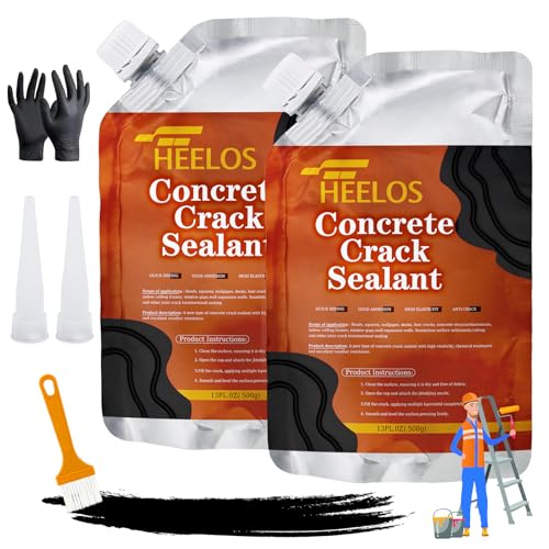 Concrete Crack Filler,2Pack High Elasticity Driveway Crack Filler,Self Leveling Waterproof Asphalt Crack Sealant Repair Sealer for Blacktop Concrete Cement Driveway,Walkway, Road,Patio(Black)