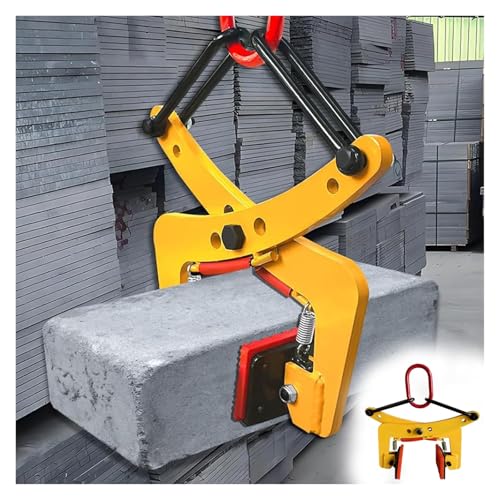 Adjustable Stone Lifting Clamp for Handle Marble/Granite, Scissor Lifter Tool with Rubber Non-Slip Chuck, Large Plate Vertical Clamp Strong Stability(2.4-7.1 in)