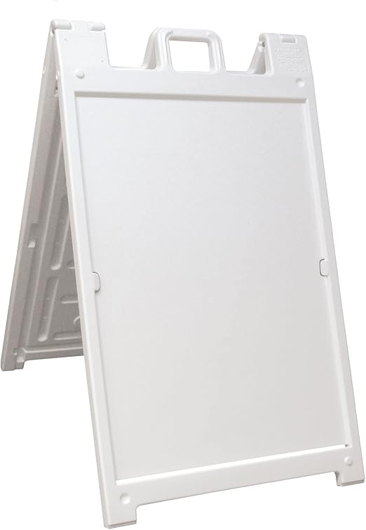 Deluxe Signicade A-Frame Sidewalk Curb Sign with Quick-Change System, White