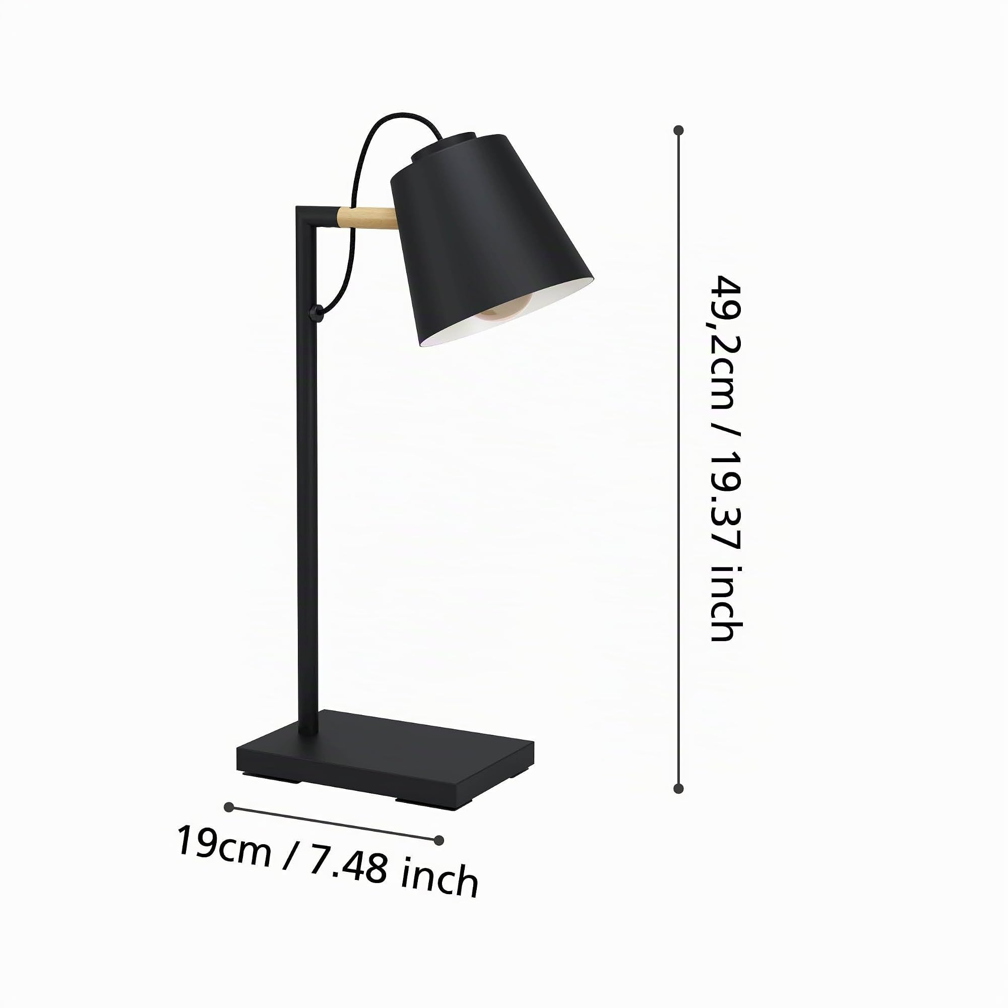 EGLO LED Tischlampe Lacey, Nachttischlampe mit QI-Ladefunktion | Tischleuchte Touch dimmbar aus Holz in Natur, Metall in Schwarz und Creme, Schlafzimmer Tisch Lampe, warmweiß