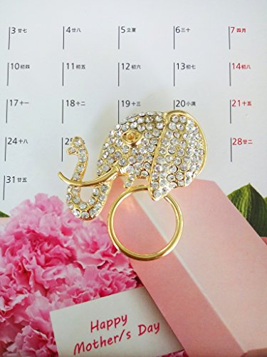Image of Shining Full Crystal Elephant Magnetic Clip Magnetic Eyeglass Holder Brooch Clothes Jewelry