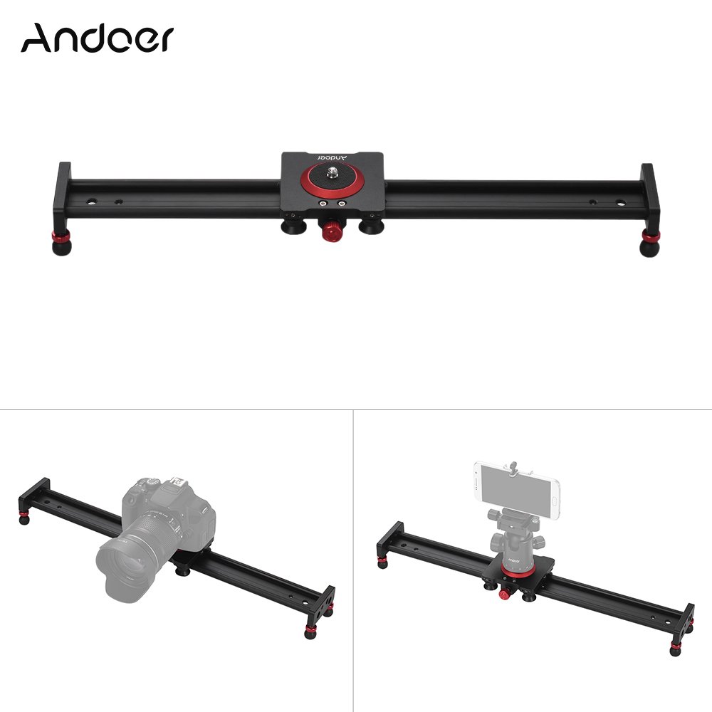 Andoer Motorisierter Kamera Slider 50CM - Dolly Rail aus Aluminiumlegierung für DSLR und Slot Kameras - Fotografie Video Slider mit 11lbs Tragkraft