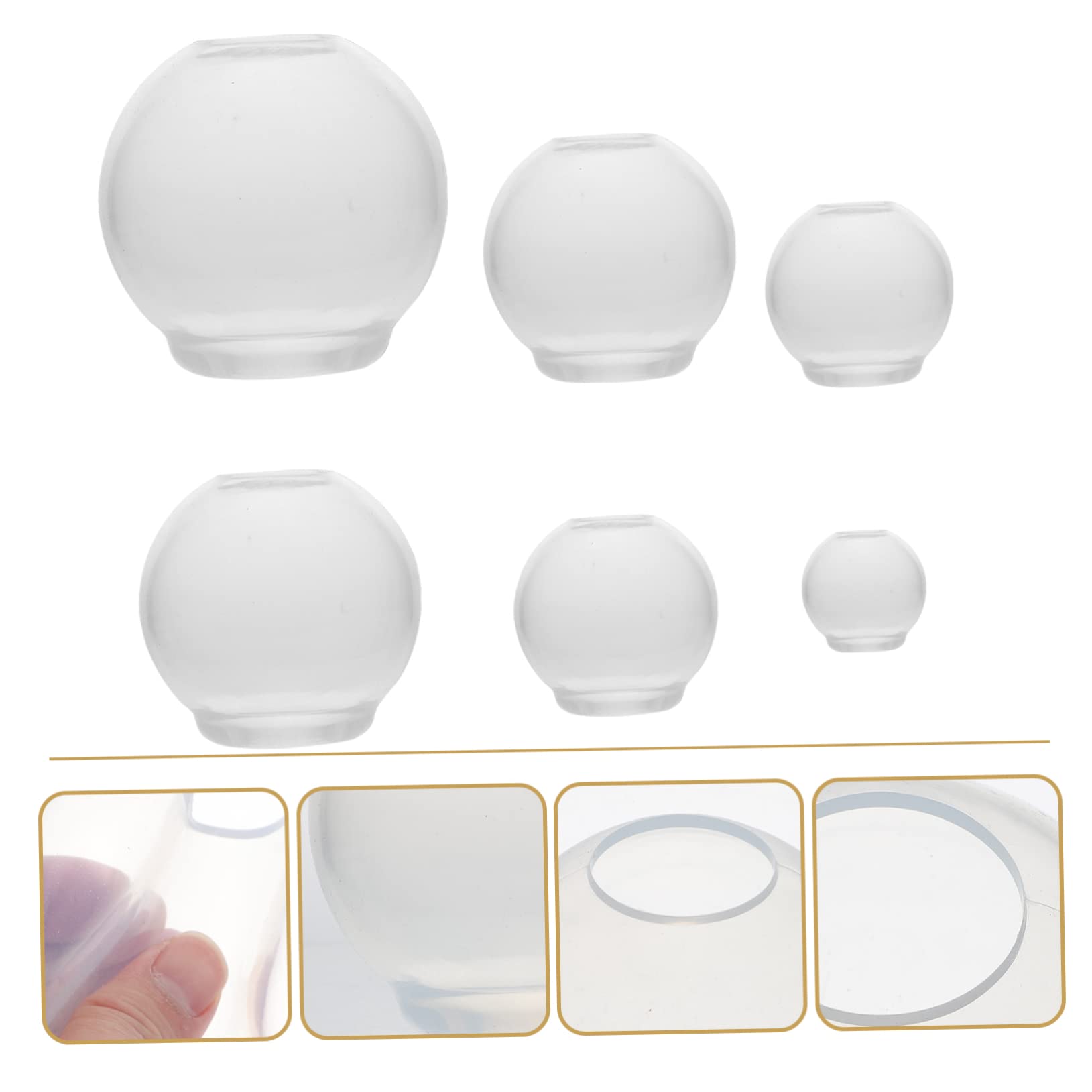 DOITOOL 2 Series Moldes De Silicona Para Esferas De Cristal De Moldes Redondos No Pegajosos Para Manualidades Diy Duraderos Y Reutilizables 6 Piezas X 2