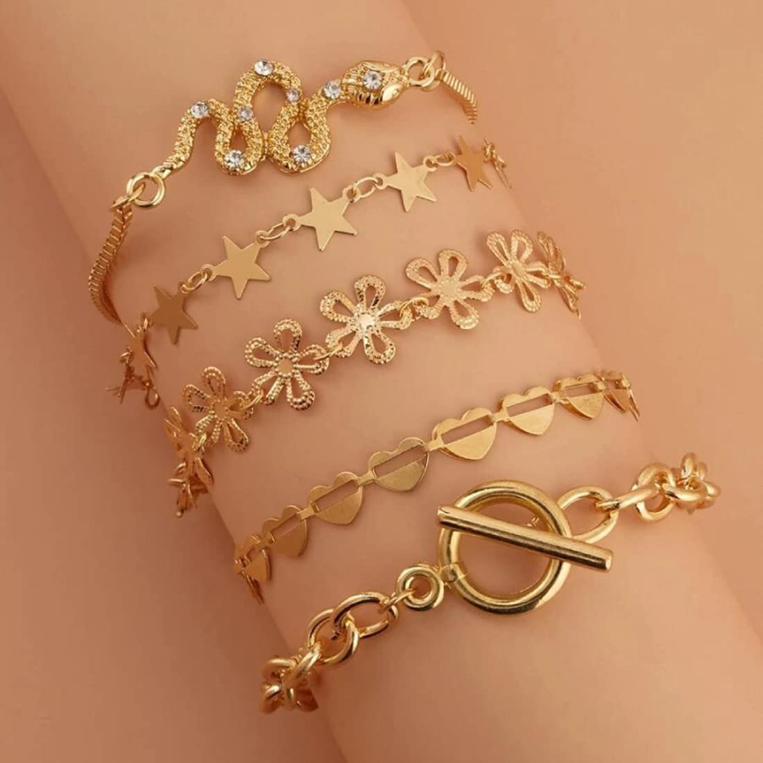 Set of 5 Wraparound Bracelets for AD