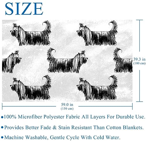 Couverture Yorkshire Terrier 150x100 cm plaid doux lit et canapé