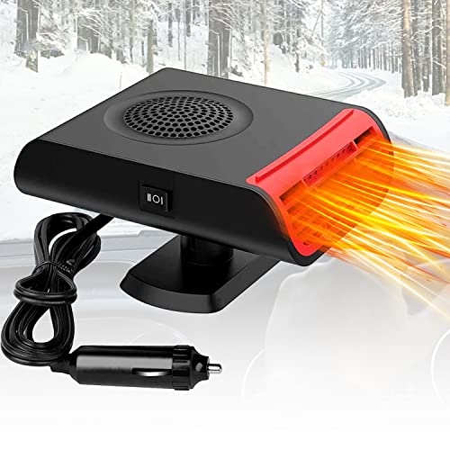 Car Heater, 2 in 1 12V 150W Plug in Cigarette Lighter Fast Heating Demister Windshield Defroster, Window Defroster for Car, SUV, Trucks