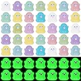 Liliful 48 Pcs Mini Resin Ghost Luminous Cute Miniature Figurines Glow in The Dark Resin Figures Small Ghost Garden Decor Micro Miniature Statue for Outdoor House Landscape Party