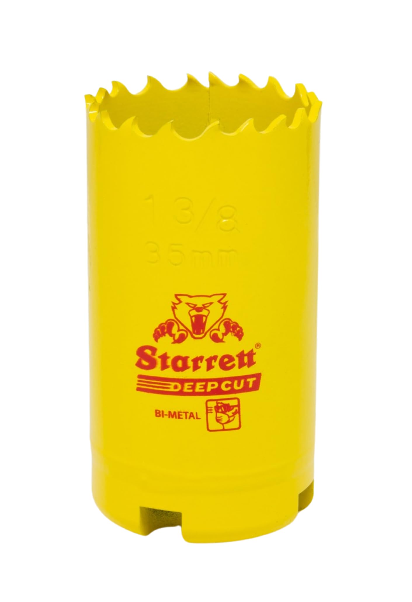 Starrett Deep Cut Hole Saw - DCH0138 Heavy Duty Bi-Metal with Extra Cobalt HSS Teeth - For Metals Wood Cast Iron Fibreglass Plastic Materials - 35mm