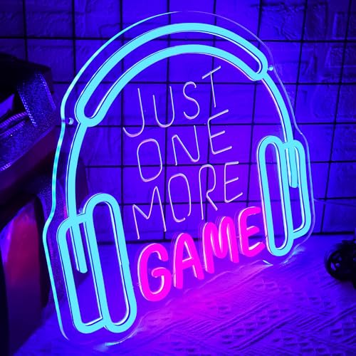 Image of Game Neon Signs for Wall Decor Gaming Lights Headset Game Room Decor Gaming LED Light Sign Dimmable Game Wall Decor for Boys Bedroom Party Video Gaming Gifts for Gamers Teens Size 13.8 * 12.2in(P030)