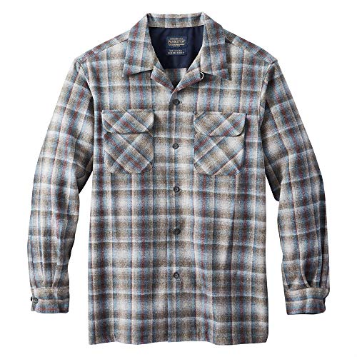 Pendleton, Men's Long Sleeve Fitted Board Shirt, Grey Multi Ombre, X-Large
