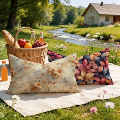 Coussin extérieur imperméable 50x70 fleuri résistant à l'eau
