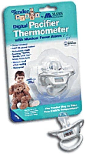 Mabis DMI Healthcare Digital Pacifier Thermometer with Musical Alarm, Waterproof, Orthodontic Nipple (1 Each)