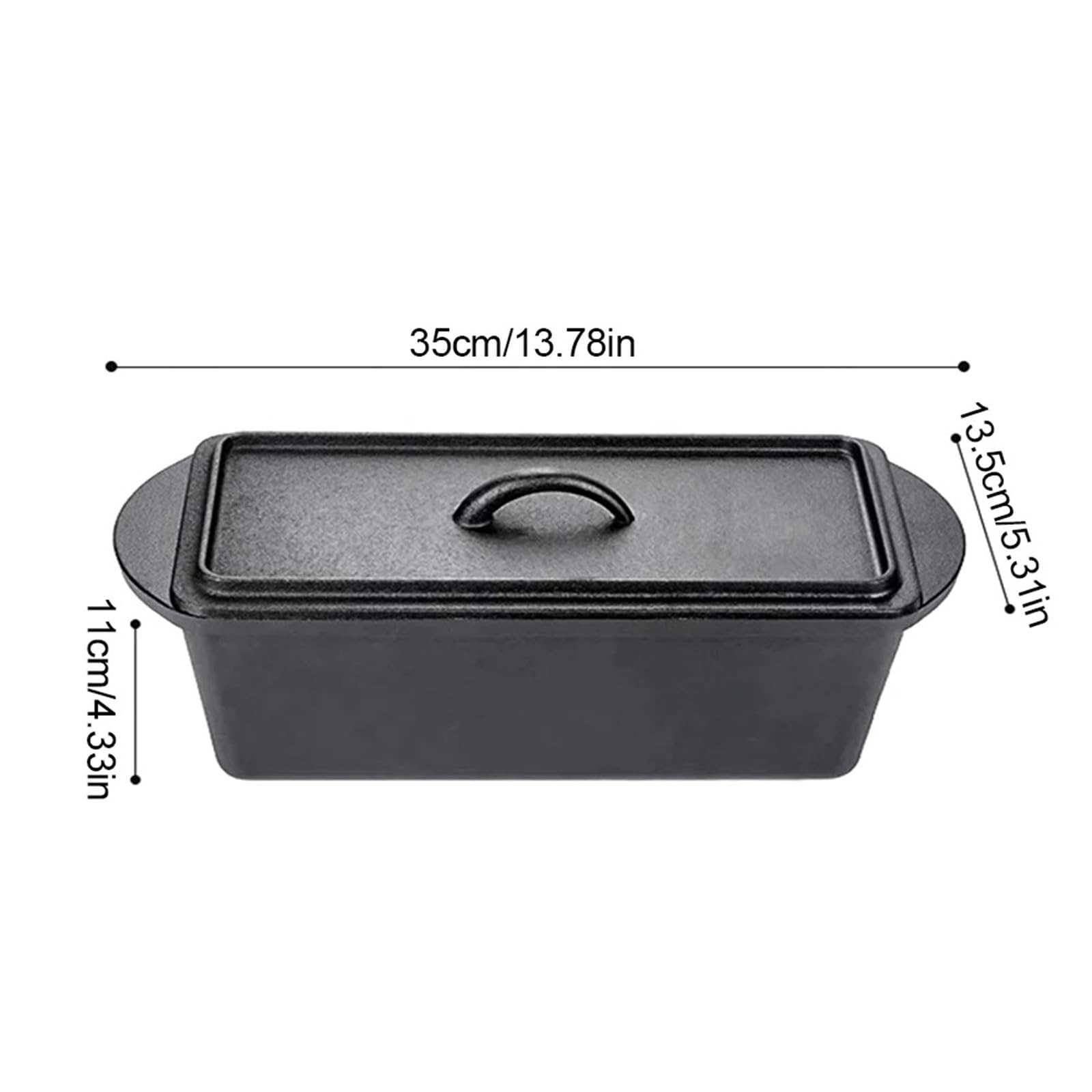 Moule à pain en fonte non revêtu avec couvercle
