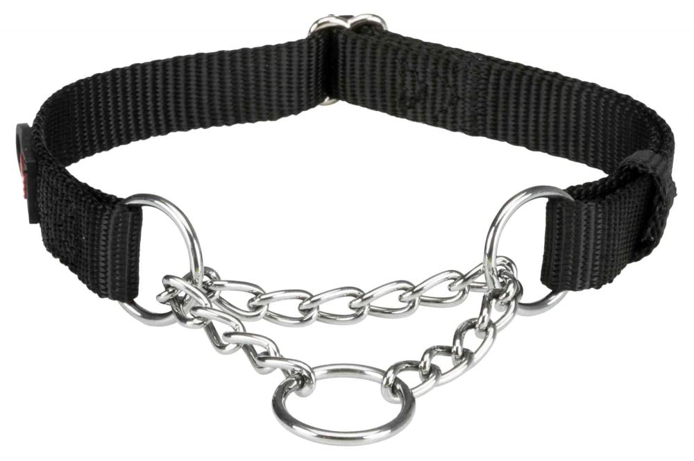 Trixie Premium Stop-The-Pull Collar, Adjustable Nylon Collar for Dogs, Made with Strong Metal Chain to Easily Slip Around Dogs Neck – (M-L, Jet Black) (B09MNDHXSZ) Amazon Price History, Amazon Price Tracker