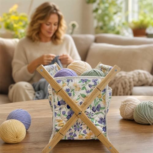 Image of Yarn Storage Organizer for Yarn Skeins，Crochet Bag Organizer for Crochet Hooks Knitting Needles，Crochet Accessories, Crocheting & Knitting Gifts